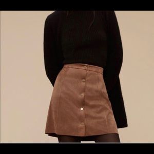 Wilfred Free Aritzia suede button skirt